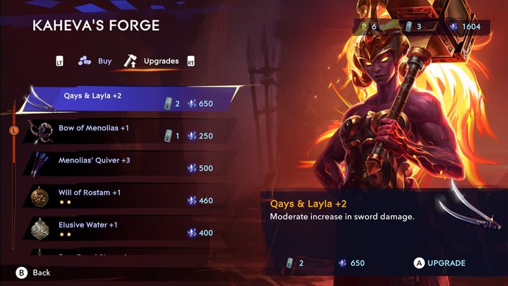 To upgrade your equipment, visit Kaheva, who will improve your weapons for a small fee - Prince of Persia The Lost Crown: Best builds - Basics - Prince of Persia The Lost Crown Guide