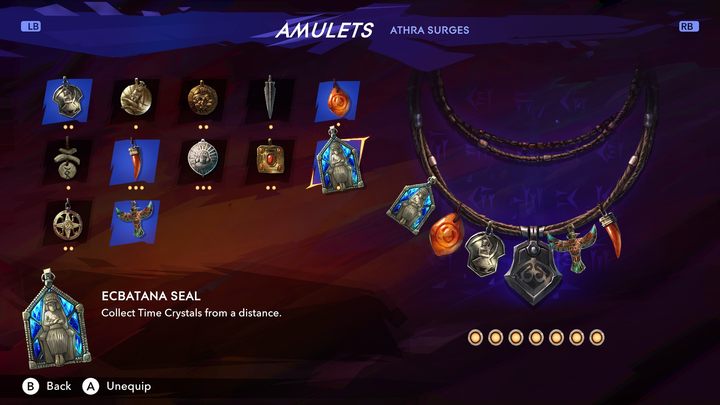 An amulet that attracts Time crystals towards the protagonist - Prince of Persia The Lost Crown: Best Amulets - Basics - Prince of Persia The Lost Crown Guide