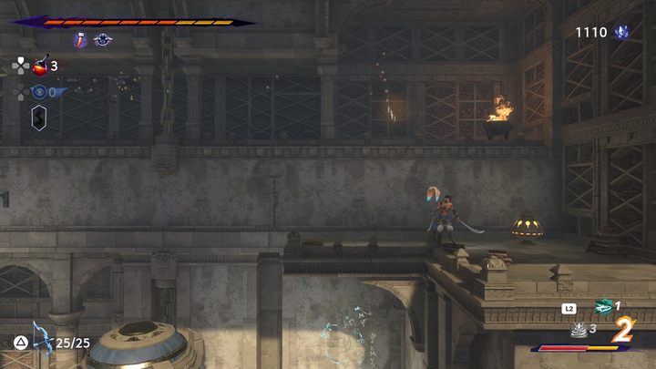 Jar #2 is on a stone ledge above the elevator - Prince of Persia The Lost Crown: All Spirited Sand Jars (Prophecies) - Secrets and Collectibles - Prince of Persia The Lost Crown Guide