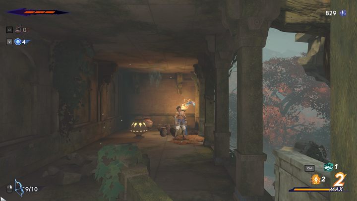 In a small room connected to a larger chamber (western wall) - Prince of Persia The Lost Crown: All Spirited Sand Jars (Prophecies) - Secrets and Collectibles - Prince of Persia The Lost Crown Guide