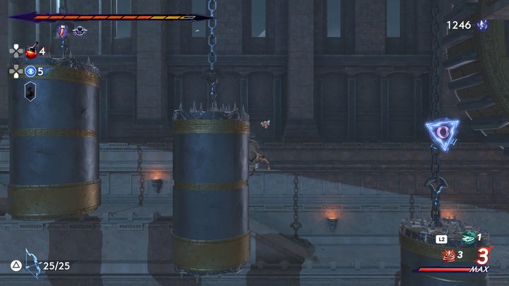 In a large room with counterweights - Prince of Persia The Lost Crown: All Xerxes coins - Secrets and Collectibles - Prince of Persia The Lost Crown Guide