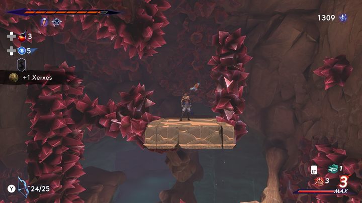 Halfway through a long and difficult platforming section - Prince of Persia The Lost Crown: All Xerxes coins - Secrets and Collectibles - Prince of Persia The Lost Crown Guide