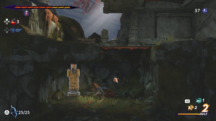 The smaller, yellow statue can be found below the main chamber - Prince of Persia The Lost Crown: How to solve the statues puzzle? - FAQ - Prince of Persia The Lost Crown Guide