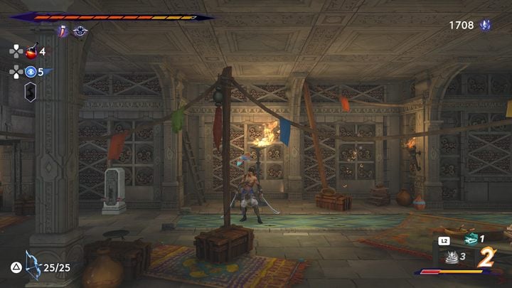 Fariba is found among the shelves in the eastern part of the region - Prince of Persia The Lost Crown: All Maps (Fariba) - Secrets and Collectibles - Prince of Persia The Lost Crown Guide