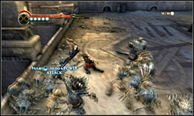 There are going to be lots of enemies here, so if you haven't got the [Trophy - Like Dominoes] yet, you can try to get it here - Walkthrough - The Palace Courtyard - Walkthrough - Prince of Persia: The Forgotten Sands - Game Guide and Walkthrough
