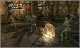 And you will get to the second part of the prison, in which you will have to firstly take care of the enemies - Walkthrough - The Prison - Walkthrough - Prince of Persia: The Forgotten Sands - Game Guide and Walkthrough