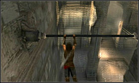 From the stones, jump onto the poles - Walkthrough - Rekems Throne Room - Walkthrough - Prince of Persia: The Forgotten Sands - Game Guide and Walkthrough