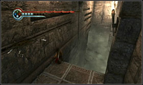 Go down the passage by the throne using the rocks - Walkthrough - Rekems Throne Room - Walkthrough - Prince of Persia: The Forgotten Sands - Game Guide and Walkthrough