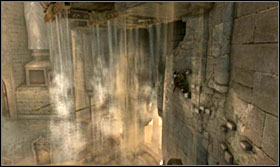 Run up the cascades and start going round the room - Walkthrough - Final Climb - Walkthrough - Prince of Persia: The Forgotten Sands - Game Guide and Walkthrough