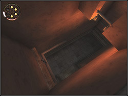 Before the ledge will hide in the wall, take off with lightening speed backwards, to the direction of the crosswise bar - The Arena Tunnel - Walkthrough - Prince of Persia: The Two Thrones - Game Guide and Walkthrough