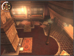 Clamber up the column standing opposite the large pillar on the center of the hall after the won struggle - The Bowery - Walkthrough - Prince of Persia: The Two Thrones - Game Guide and Walkthrough