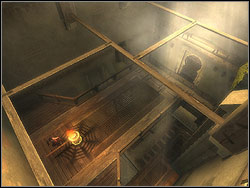 Lower from the bar, watch two guards below you - The Upper City - Walkthrough - Prince of Persia: The Two Thrones - Game Guide and Walkthrough