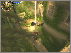 Fall onto the ground, climb the nearby catwalk pulled out above the channel - The City Gardens - Walkthrough - Prince of Persia: The Two Thrones - Game Guide and Walkthrough