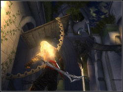 Go left from the fountain, reach the precipices brink - The Hanging Gardens - Walkthrough - Prince of Persia: The Two Thrones - Game Guide and Walkthrough