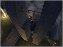 Stand up near the wall to the left, and then run over it and closed drip horizontally - The Hanging Gardens - Walkthrough - Prince of Persia: The Two Thrones - Game Guide and Walkthrough