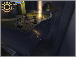 Bracing with hands and legs slip to the bottom of the recess and turn round - The Hanging Gardens - Walkthrough - Prince of Persia: The Two Thrones - Game Guide and Walkthrough