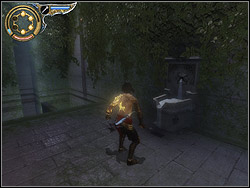 Go through the gate to the corridor among greenery, there is a fountain straight ahead the entrance - The Hanging Gardens - Walkthrough - Prince of Persia: The Two Thrones - Game Guide and Walkthrough