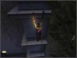 Lower to the ground from the platform and run to the pillar in the corner of the courtyard, between mechanisms (2) and (3) - The Structure's Mind - Walkthrough - Prince of Persia: The Two Thrones - Game Guide and Walkthrough