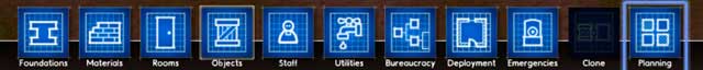 Planning can be found in the lower part of the interface (screen above) - Planning - Prison Architect - Game Guide and Walkthrough