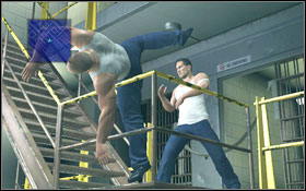 There's just one corridor left after going up the stairs, in which you will be suddenly attacked by a special forces member #1 - Walkthrough - Chapter 4 - Walkthrough - Prison Break: The Conspiracy - Game Guide and Walkthrough