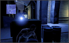 Cross the fence using the drainpipe #1 and then use the containers to hide from the guard #2 - Walkthrough - Chapter 6 - Walkthrough - Prison Break: The Conspiracy - Game Guide and Walkthrough