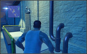 Hide behind the containers and once the guards turns, head towards the next building while avoiding the searchlights #1 - Walkthrough - Chapter 7 - Walkthrough - Prison Break: The Conspiracy - Game Guide and Walkthrough