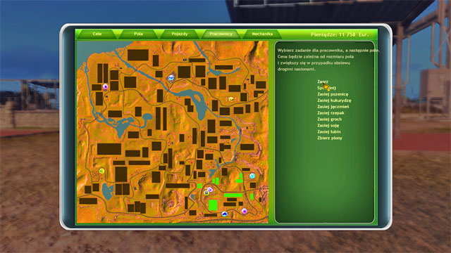 On this tab in the menu, you can select which work you want to have done. - Hiring of workers - Farm development - Professional Farmer 2014 - Game Guide and Walkthrough