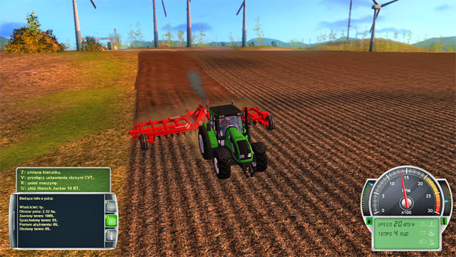 It is a good idea to buy the largest cultivator to cut short the time necessary to loosen soil. - Loosening - Field works - Professional Farmer 2014 - Game Guide and Walkthrough