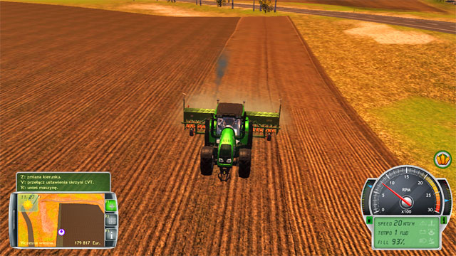 Consider quick replacing of the seed drill with a wider one. - Sowing - Field works - Professional Farmer 2014 - Game Guide and Walkthrough