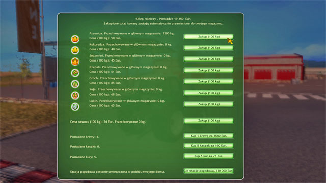 The farming store menu- buy wheat seeds. - Getting acquainted with the farm and first works - The Career Mode - Professional Farmer 2014 - Game Guide and Walkthrough