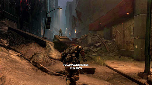 Wait until you get full control over Heller and start following Mercer - [Main mission 1] Meet Your Maker | Main missions - Main missions - Prototype 2 Game Guide