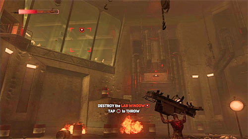 Wait until Heller stands up, walk to the table indicated by the game and lift it up (B button) - [Main mission 2] Resurrection | Main missions - Main missions - Prototype 2 Game Guide