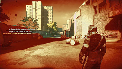 This is very simple task, because you have only to get closer to the shiny circle in location [210, 1091] and use the sonar again (press left analog) - [Main mission 3] The Strong Survive | Main missions - Main missions - Prototype 2 Game Guide