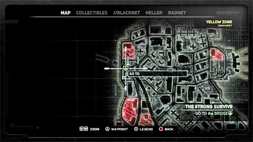 As you can notice, sonars impulse bounces from victim located on the damaged river bridge in location [101, 1164] (screens above) - [Main mission 3] The Strong Survive | Main missions - Main missions - Prototype 2 Game Guide