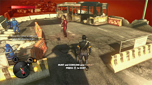 Same as with the commander on the hospitals rooftop, you can choose a peaceful option and approach your target with no problems (screen above), while being in the shape of the last commander, or attack near soldiers, eliminating them quickly - [Main mission 3] The Strong Survive | Main missions - Main missions - Prototype 2 Game Guide