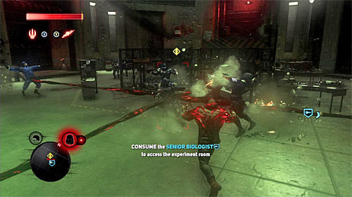 Before you decide to consume the biologist, you should deal with a new group of Blackwatch soldiers and if youve disguised as a scientist according to my suggestions, you can attack them by surprise - [Main mission 7] Feeding Time | Main missions - Main missions - Prototype 2 Game Guide