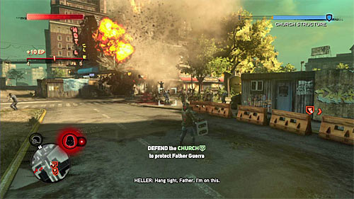 If you still have TOW launcher, it would be best to use it to destroy the helicopter (screen above) - only one pack of missiles should do the trick - [Main mission 9] Salvation | Main missions - Main missions - Prototype 2 Game Guide