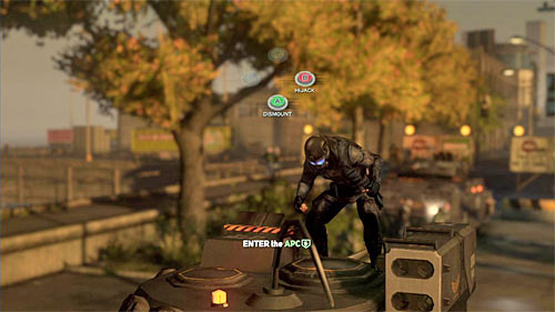 Notice, that the game unlocked an option of driving APC - [Main mission 14] Enemies and Allies | Main missions - Main missions - Prototype 2 Game Guide