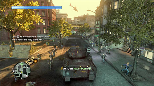 Your target is location [747, 1412], but it is good to spend some time to get to know how to control APC - [Main mission 14] Enemies and Allies | Main missions - Main missions - Prototype 2 Game Guide