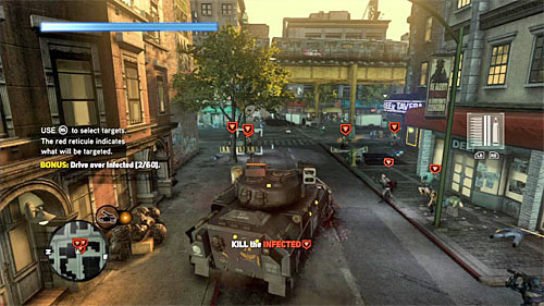 According to game suggestions, you should kill infected by driving them over, because then you can complete the bonus mission objective - [Main mission 14] Enemies and Allies | Main missions - Main missions - Prototype 2 Game Guide