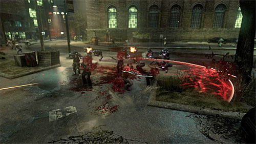 Notice, that you can test right away the strong blades attack, titled Tornado, which is activated by holding X button - [Main mission 16] The White Light | Main missions - Main missions - Prototype 2 Game Guide