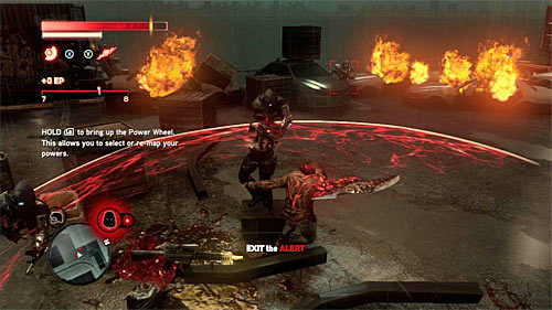 Depending on your preferences you can stay in this place, testing blades (screen above) or start fleeing, looking for some narrow alley where you can exit the alert - [Main mission 16] The White Light | Main missions - Main missions - Prototype 2 Game Guide