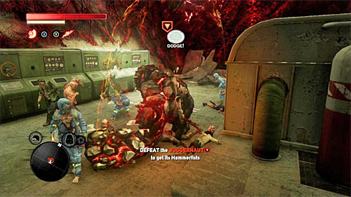 As for defeating juggernaut, the best method of inflicting him damage is jumping over him and performing quick attacks - [Main mission 17] A Nest of Vipers | Main missions - Main missions - Prototype 2 Game Guide