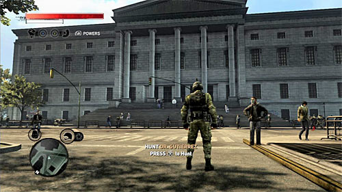 The scientist youre looking for is standing next to the entrance to the large building in the south-eastern part of the green zone and his location is [960, 1495] - [Main mission 19] A Maze of Blood | Main missions - Main missions - Prototype 2 Game Guide