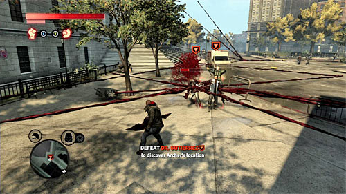 The fight with Gutierrez has same rules as previous duel - [Main mission 19] A Maze of Blood | Main missions - Main missions - Prototype 2 Game Guide