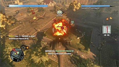 Notice that the game has offered you the opportunity to complete the bonus objective and you definitely shouldnt ignore it, because it is also associated with protecting the helicopter from damage - [Main mission 23] Predator and Prey | Main missions - Main missions - Prototype 2 Game Guide