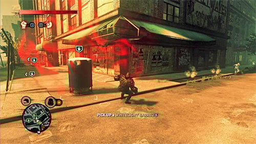 There are three new barrels in locations [474, 355], [485, 372] and [519, 346] - [Main mission 24] Burned from Memory | Main missions - Main missions - Prototype 2 Game Guide