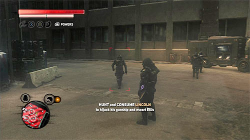 Depending on your preferences, you can attack Lincoln or stay hidden and wait until he cant be seen by other people - [Main mission 26] Fly in the Ointment | Main missions - Main missions - Prototype 2 Game Guide