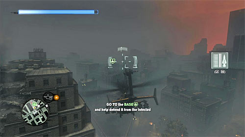 After receiving this mission objective, ignore Elliss helicopter and fly to the military base in location [513, 435] - [Main mission 26] Fly in the Ointment | Main missions - Main missions - Prototype 2 Game Guide