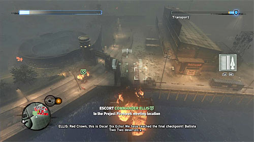 After the fight wait until the Elliss APC enters the military base - [Main mission 26] Fly in the Ointment | Main missions - Main missions - Prototype 2 Game Guide